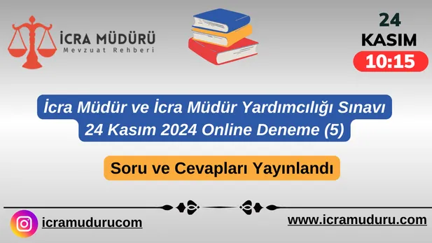 24 Kasım 2024 Alan Bilgisi Online Deneme 5 Soru ve Cevapları Yayınlandı